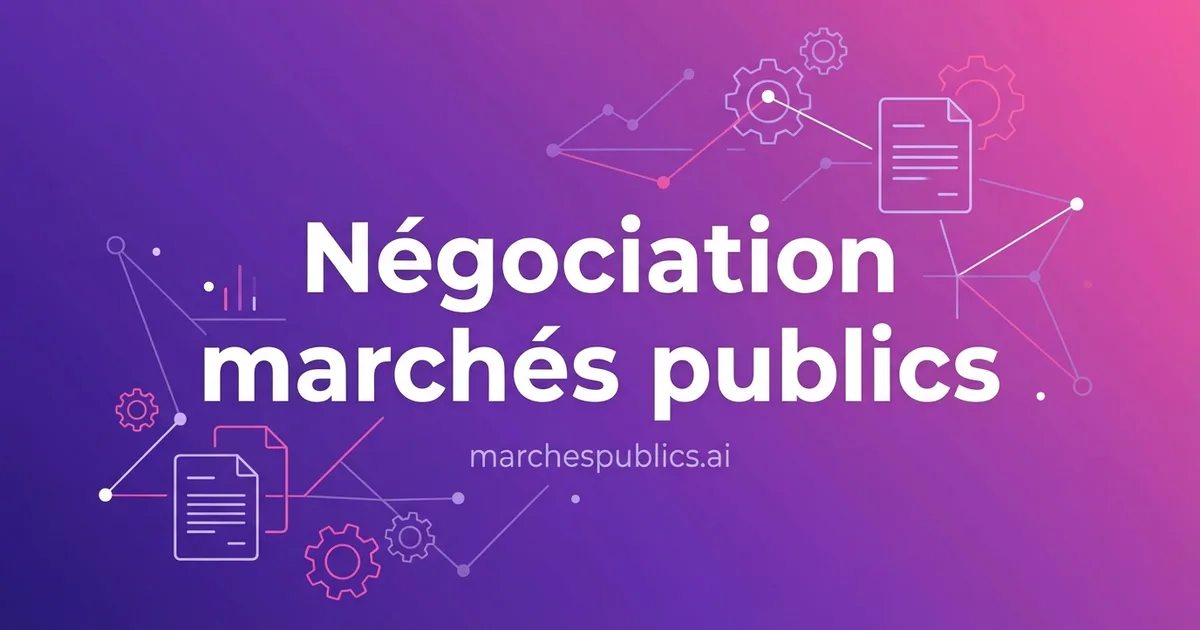 La negociation dans les marches publics : techniques et regles